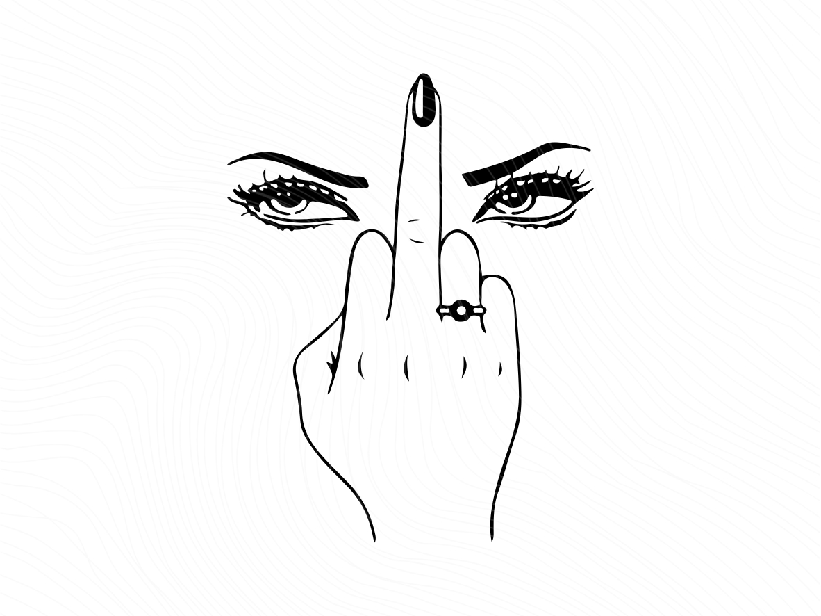 Woman Middle Finger Clipart SVG