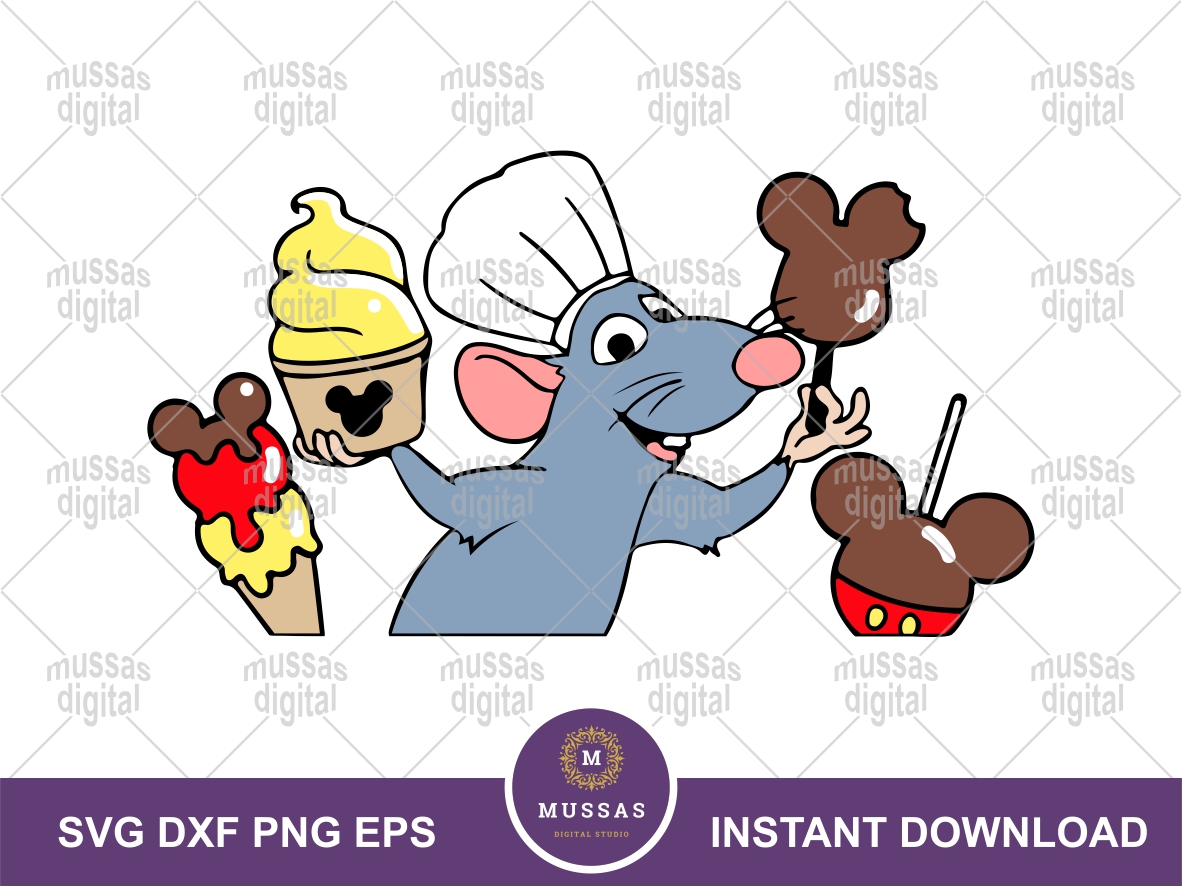 Ratatouille Remy SVG Disney Land Snacks