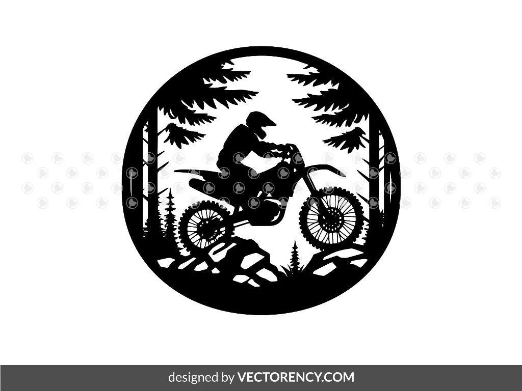 Metal Laser Cut Stencil File Motocross