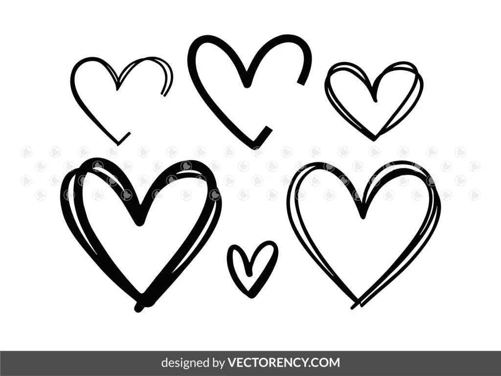 Open Heart Cut Files Template SVG, EPS, DXF, PNG