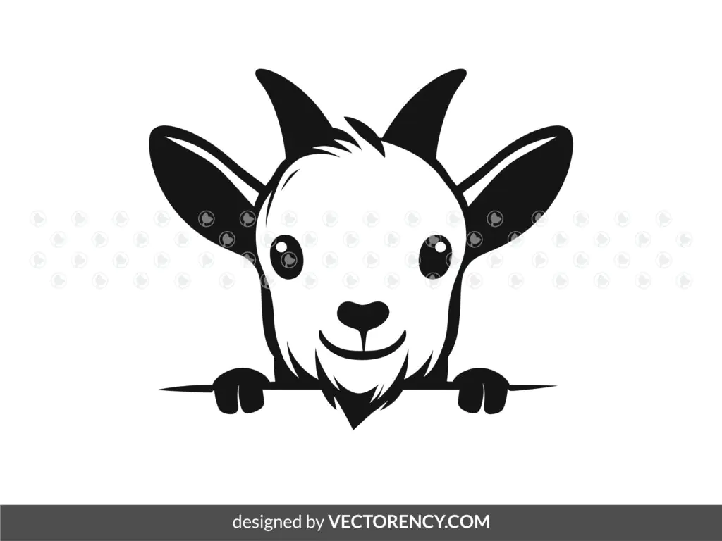 Goat Peeking Vector SVG Vector