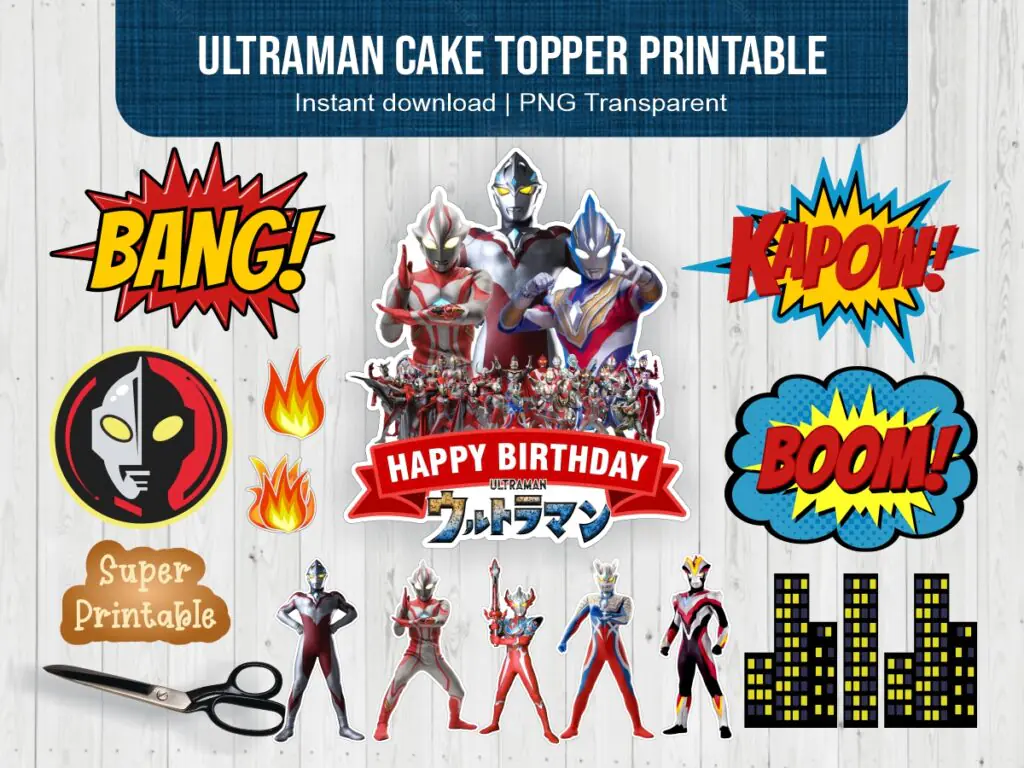 Ultraman Cake Topper Printable Download PNG