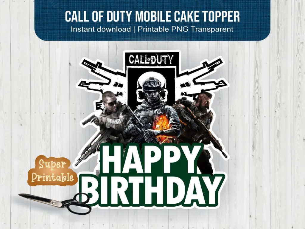 Call of Duty Mobile Cake Topper Printable