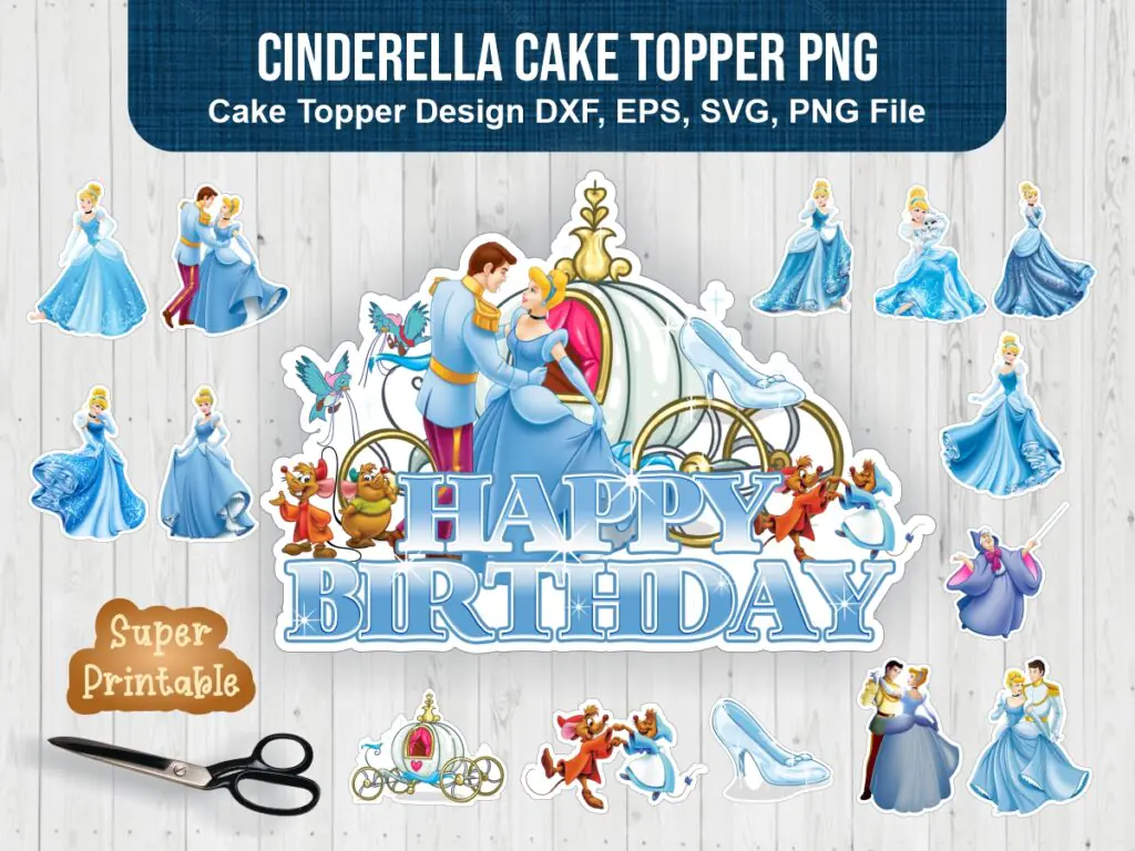 Cinderella Cake Topper PNG