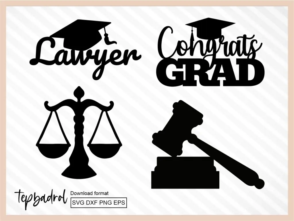 Graduation Lawyer Cupcake Topper, Cake Topper SVG, Lawyer Party PNG