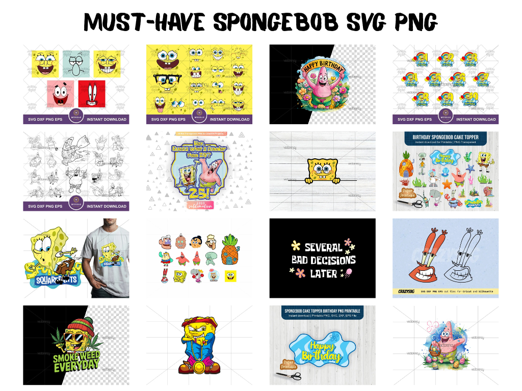 Top 20 Must-Have SpongeBob SVG & Craft Designs for Your DIY Projects