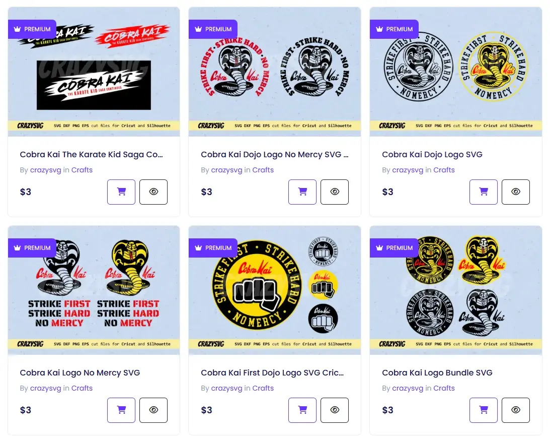 13 Cobra Kai SVG Designs Free Premium Items - Download Now!