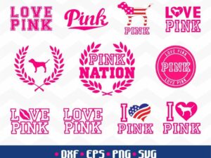 Love Pink Bundle SVG Dog Pink Cut File
