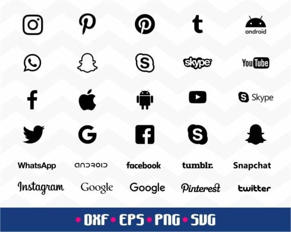 Social Media Icon Bundle SVG Cut File Instagram Facebook