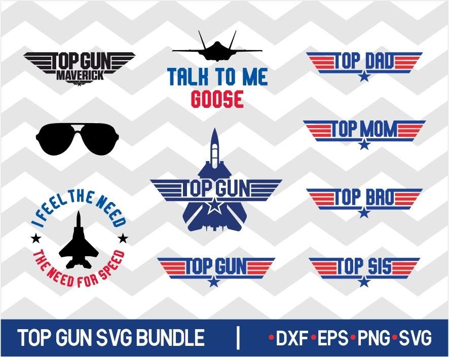 Download Top Gun SVG Bundle Top Mom Dad Maverick | Vectorency