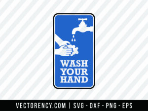 Wash Your Hand SVG File For Bathroom Design