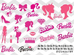 barbie svg bundle font silhouette