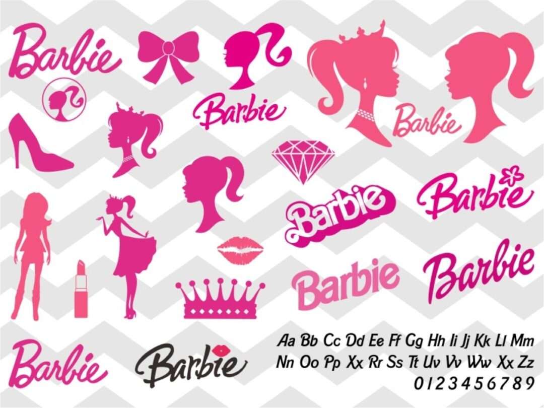 barbie-silhouette-head-font-logo-bundle-vectorency