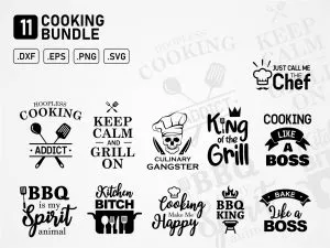 grill chef kitchen cooking quotes vector svg cut file