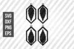 Diamond Earrings Leaf SVG Template Cut File 1