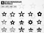 star monogram bundle svg cut file cricut silhouette cameo