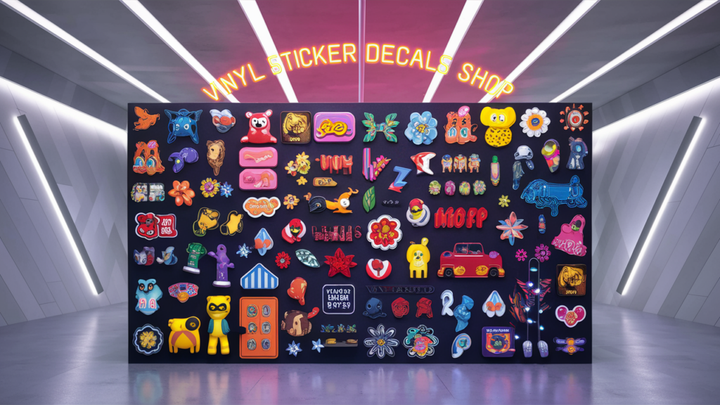Illustration of  Vinyl Sticker Decals Shop