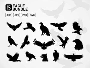 eagle svg cut files vector silhouette bundle