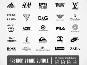 fashion brand bundle svg logo supreme ysl love pink