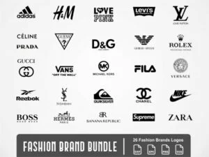 fashion brand bundle svg logo supreme ysl love pink