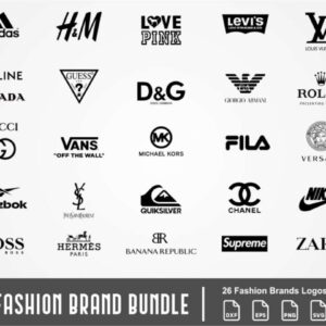 fashion brand bundle svg logo supreme ysl love pink