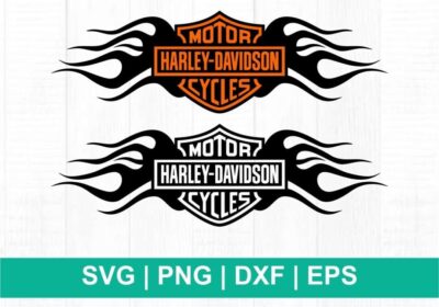 harley davidson with fire logo svg