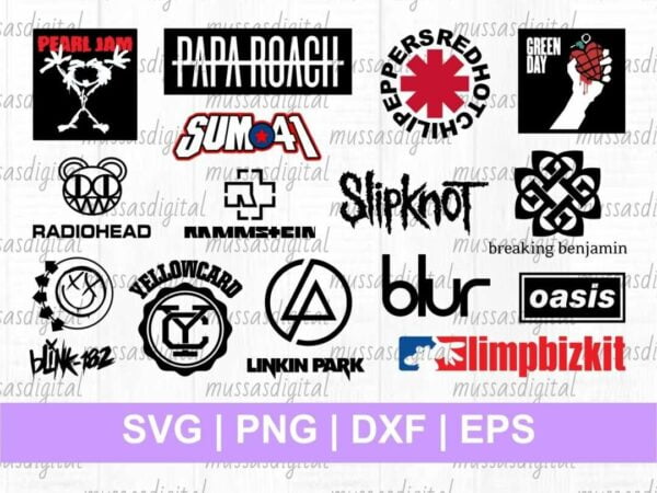 90s Band Logos SVG Bundle