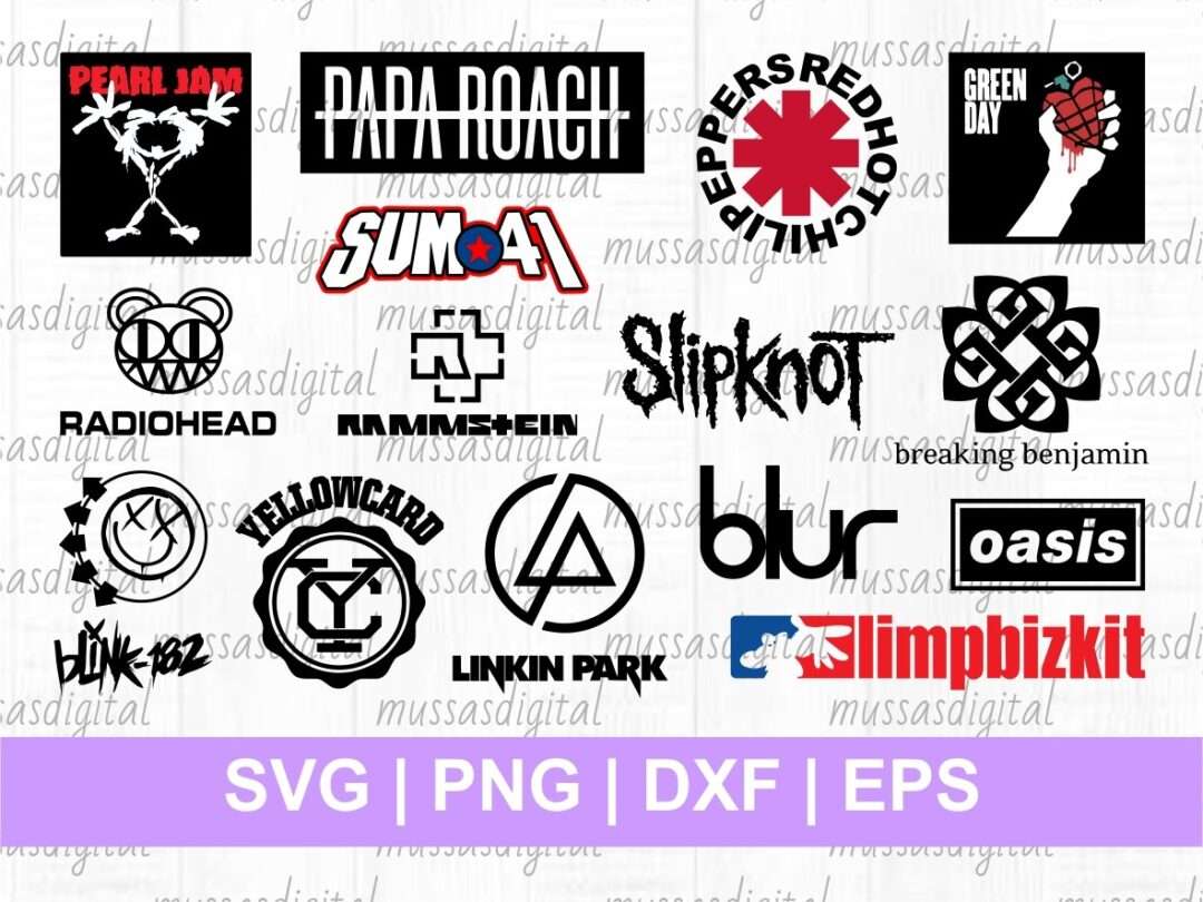 Download 90s Band Logo Svg Pack Vectorency