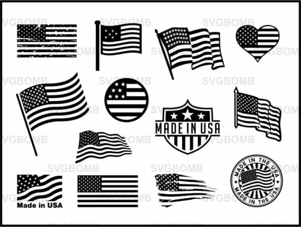 USA American Flag SVG Bundle