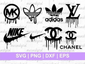 Brand Logo Drip SVG adidas lv chanel mk nike dripping