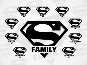 Superman Super Hero family SVG bundle