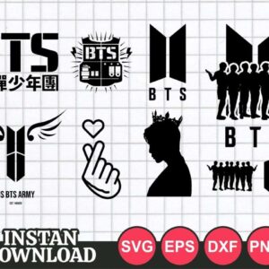 bts svg cut file bundle army kpop icon