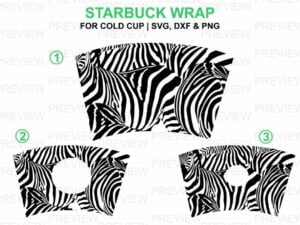 zebra starbuck cups svg template