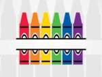 Crayons Split Frame SVG