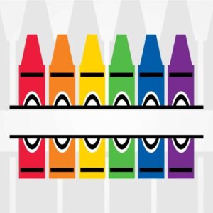 Crayons Split Frame SVG