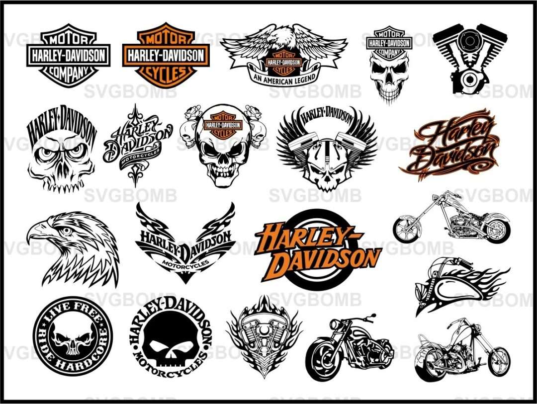 Harley Davidson SVG Bundle Motorcycle Harley Davidson Motors Logo ...