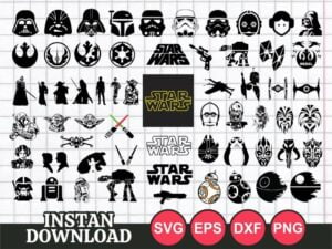 Logo Icon Star Wars SVG Bundle family cricut