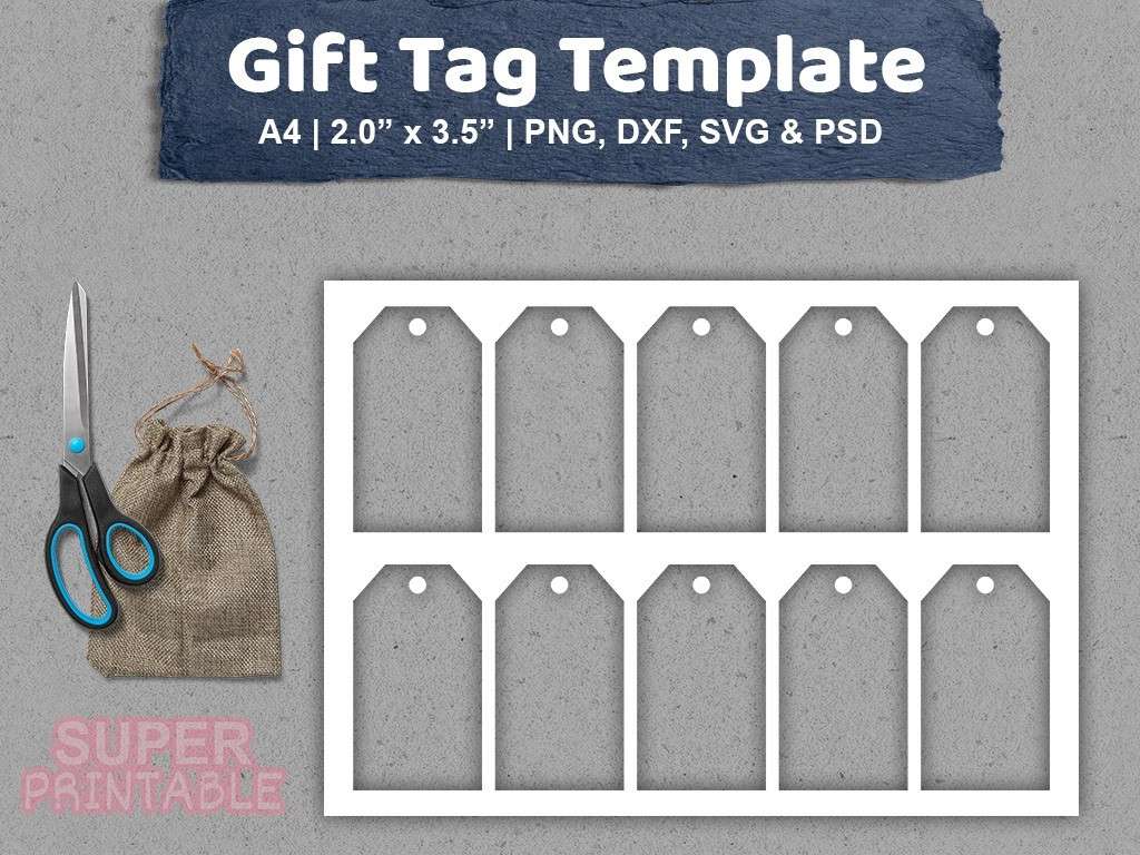 Download Gift Tag Template SVG Printable PSD | Vectorency