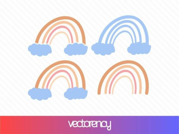 rainbow svg cut file eps vector clipart