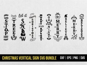 Christmas Vertical Sign SVG Bundle