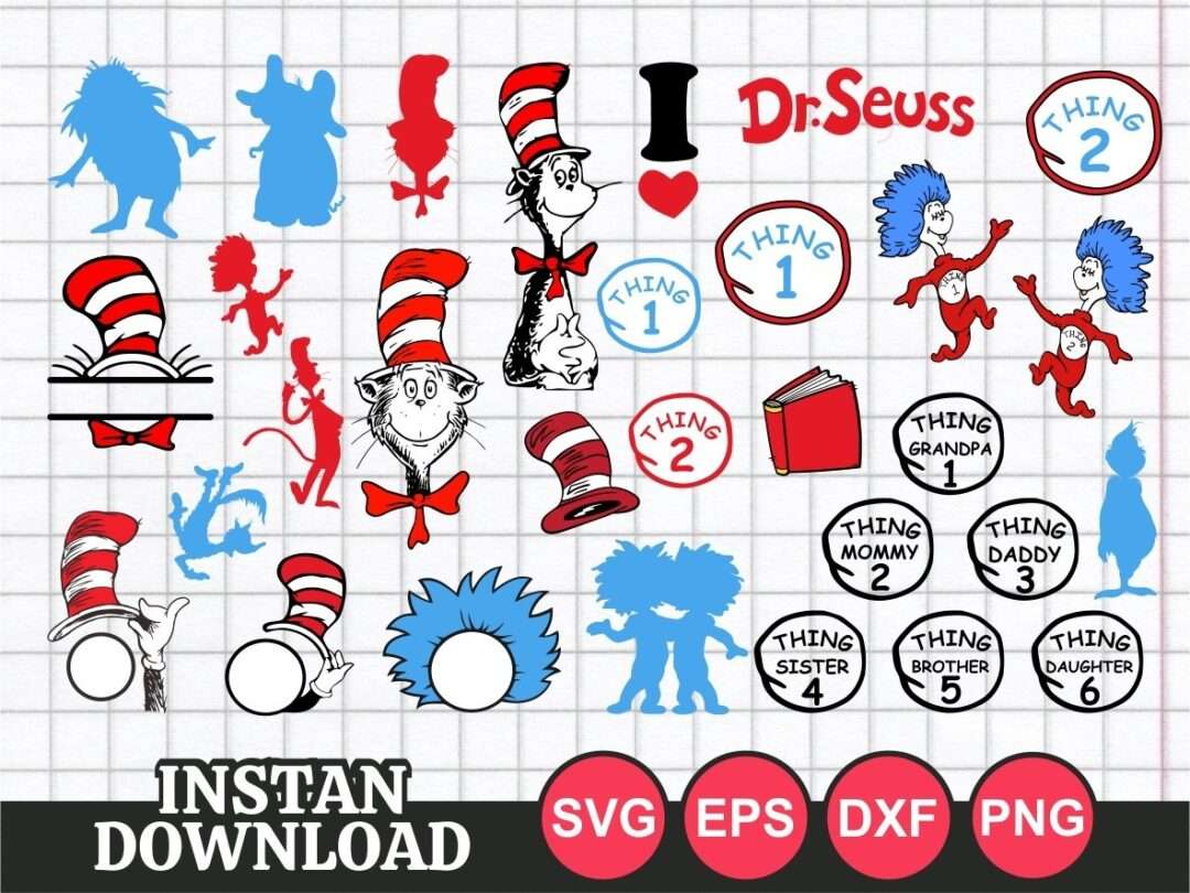 Download 30 Dr Seuss Svg Bundle Vectorency