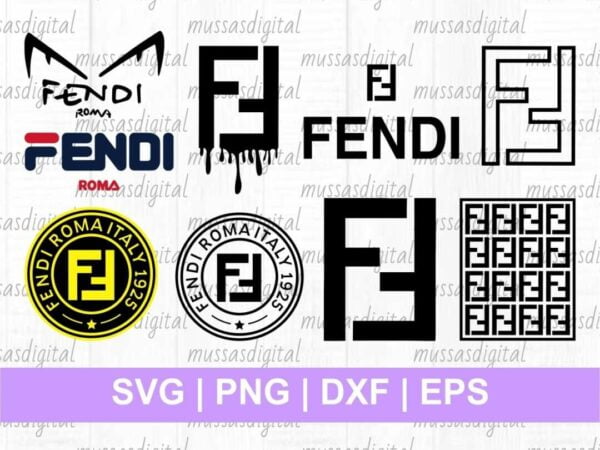 Fendi Luxury Brand Pattern SVG