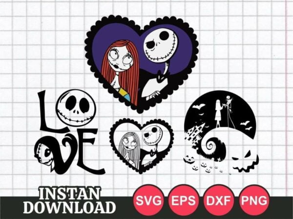 Jack and Sally SVG Vectorency Jack and Sally SVG