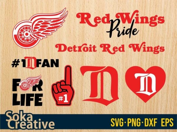 Logo Detroit Red Wings SVG Cut File Cricut Vectorency Detroit Red Wings SVG Bundle