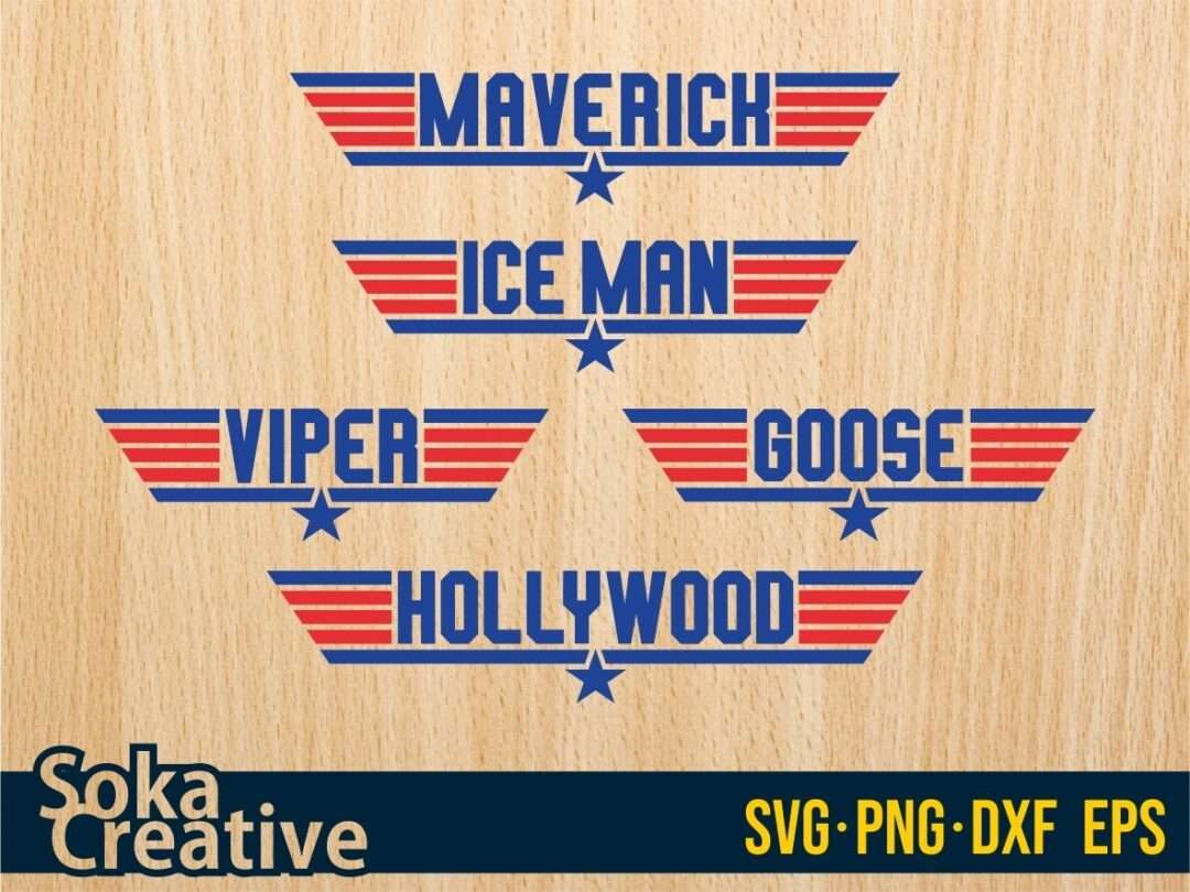 Download Top Gun Svg Maverick Iceman Viper Goose Hollywood Vectorency