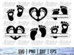 Baby Feet SVG Monogram