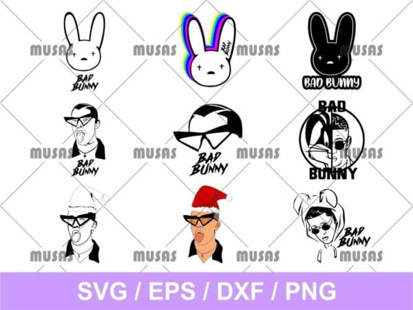 Bad Bunny SVG Bundle Vectorency Bad Bunny SVG Bundle