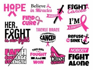Breast cancer svg bundle cut file