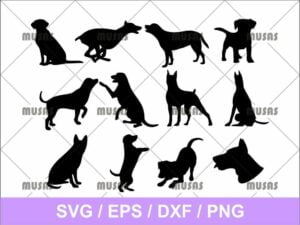 Dog Silhouette SVG Bundle Cricut File