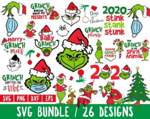Grinch SVG Bundle Christmas SVG Resting Grinch Face Christmas SVG Baby Grinch Svg 2020 Stink Stank Stunk Svg 2020 Mask Grinch Svg Vectorency Best 25 Christmas SVG Cut Files 2021